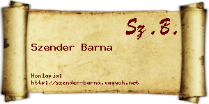 Szender Barna névjegykártya